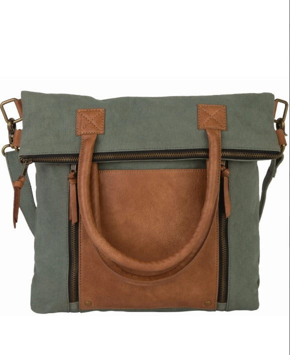 Fold-Over Aegean Up-Cycled Convertible Tote,