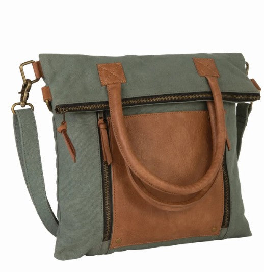 Fold-Over Aegean Up-Cycled Convertible Tote,