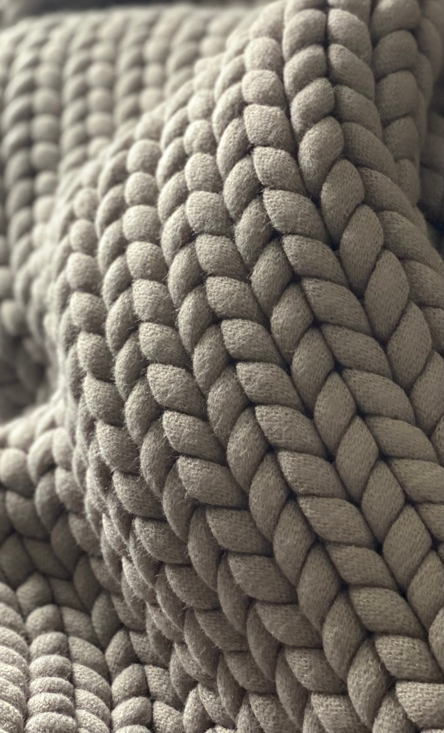 Gray Hand Knit Throw