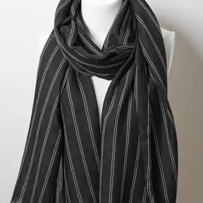 Black Pin Stripe Scarf
