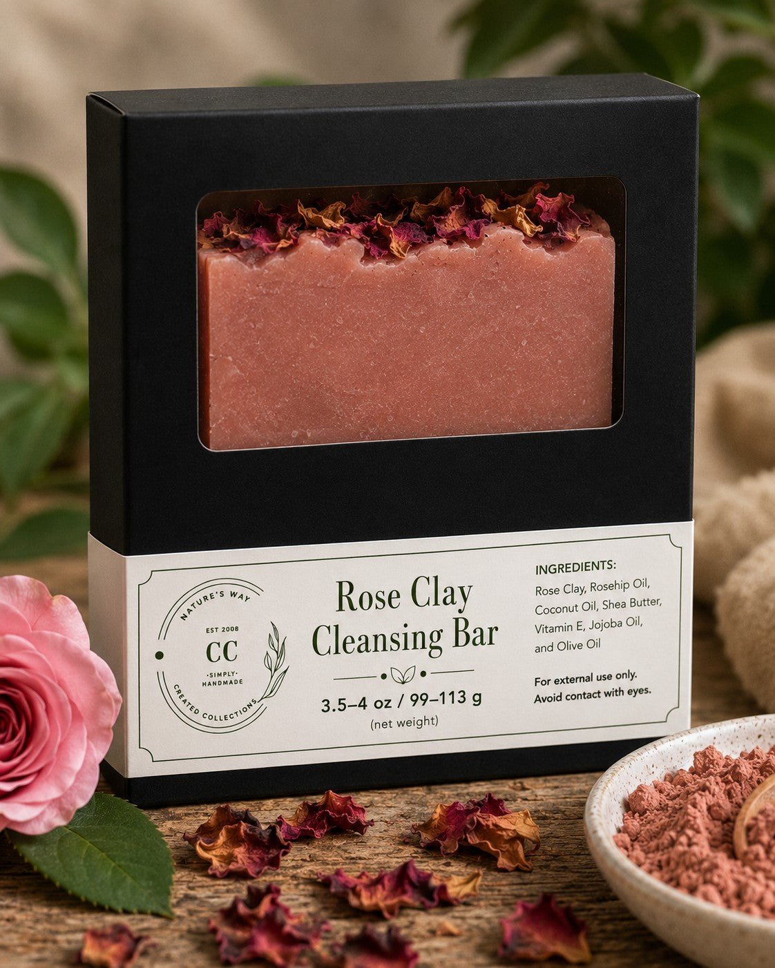 Rose Clay Cleansing Bar