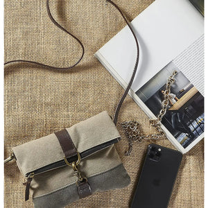 Finley Up-Cycled Canvas Fold-Over Crossbody