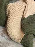 Forest Green Taupe Throw Blanket