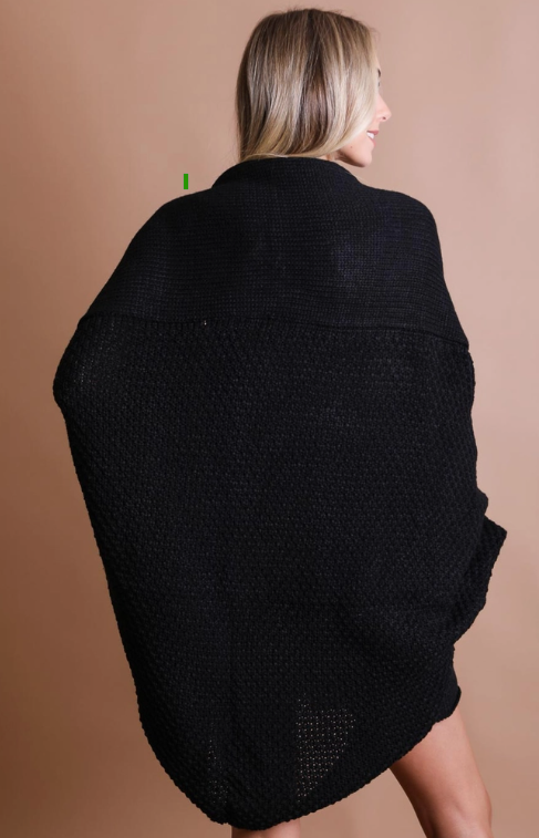 Black Bat Sleeve Cardigan