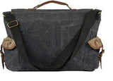 Charcoal Sebastian Up-Cycled Canvas Messenger Bag