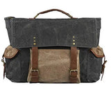 Charcoal Sebastian Up-Cycled Canvas Messenger Bag