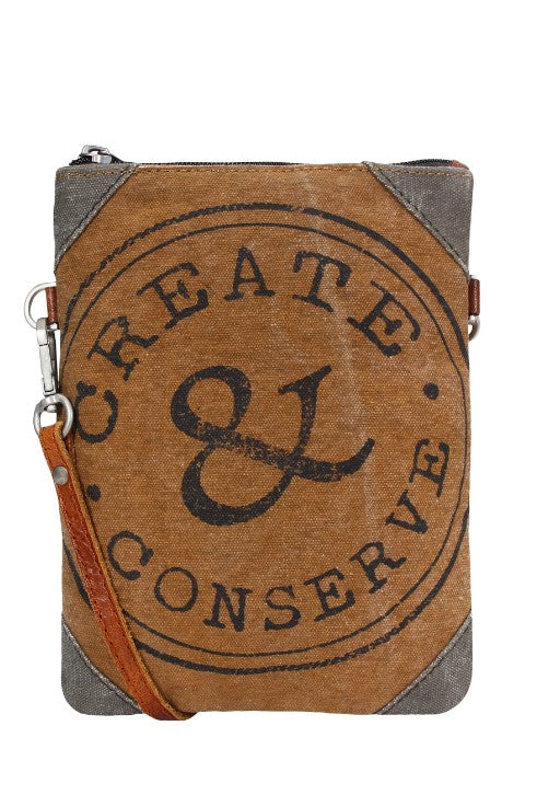 Create and Conserve Canvas Small Crossbody