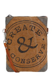 Create and Conserve Canvas Small Crossbody