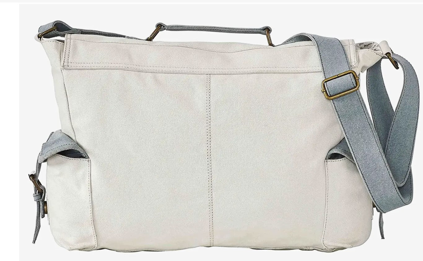 Green &amp; Tan Canvas Messenger Bag