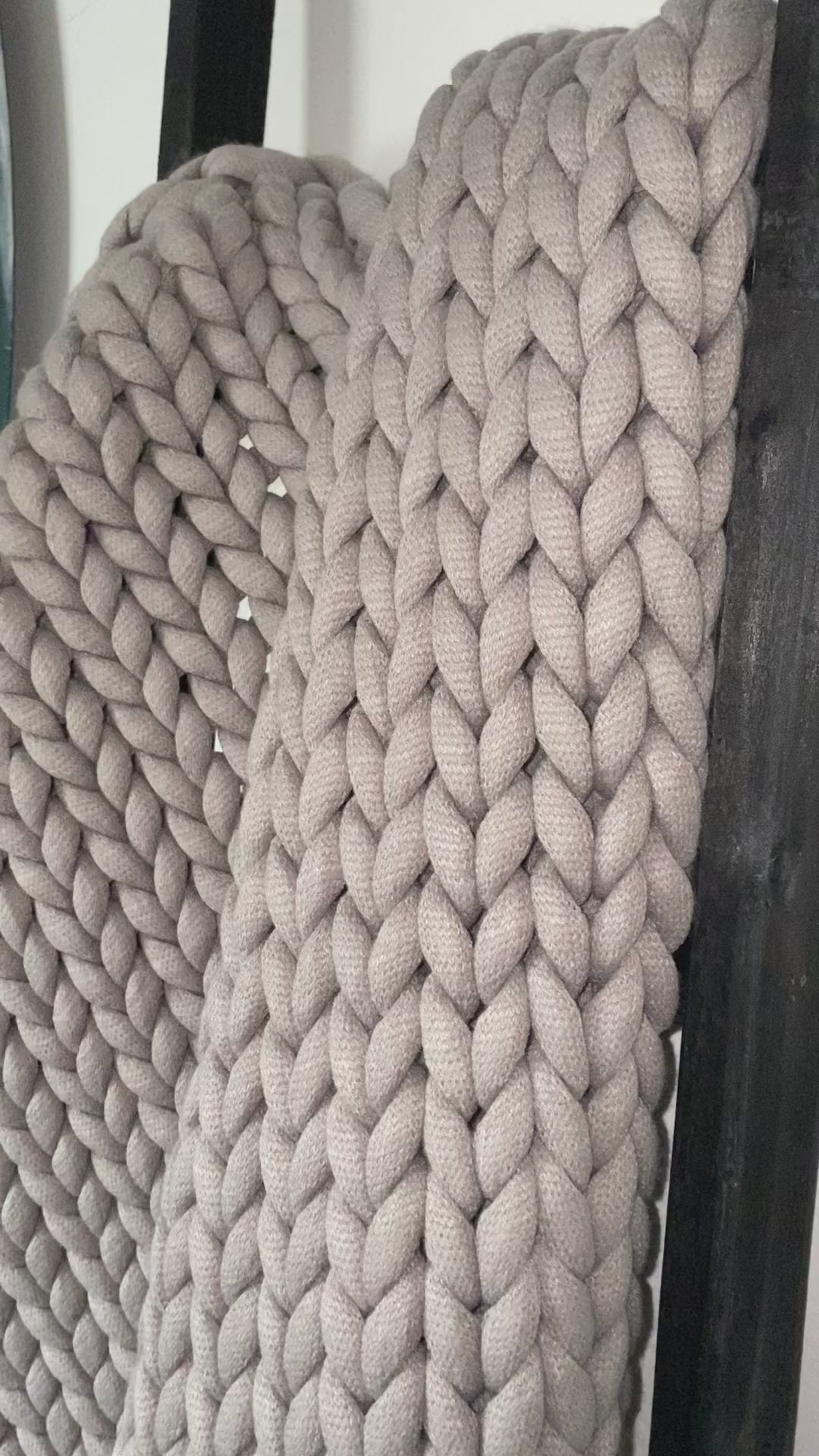 Gray Hand Knit Throw