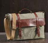 Kaki Wanderer Up-Cycled Canvas Messenger Bag