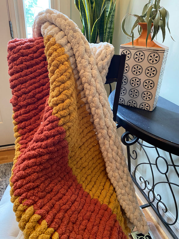 Boho Vibe Tri-Color Throw