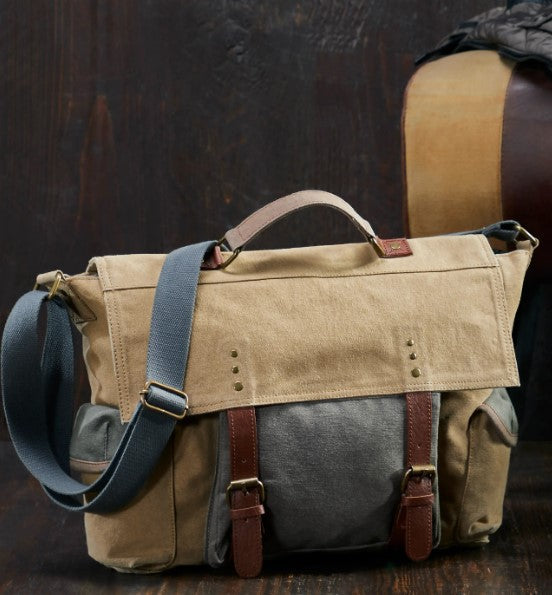 Sebastian Up-Cycled Canvas Messenger Bag