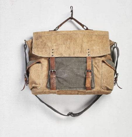 Sebastian Up-Cycled Canvas Messenger Bag