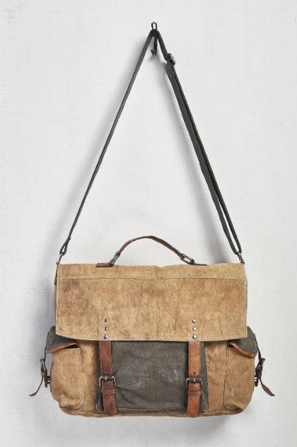 Sebastian Up-Cycled Canvas Messenger Bag